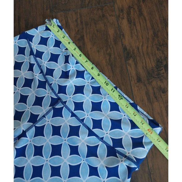 Crown & Ivy Blue Stretch  Flower Ankle Workout Leggings Size XL - Picture 7 of 10